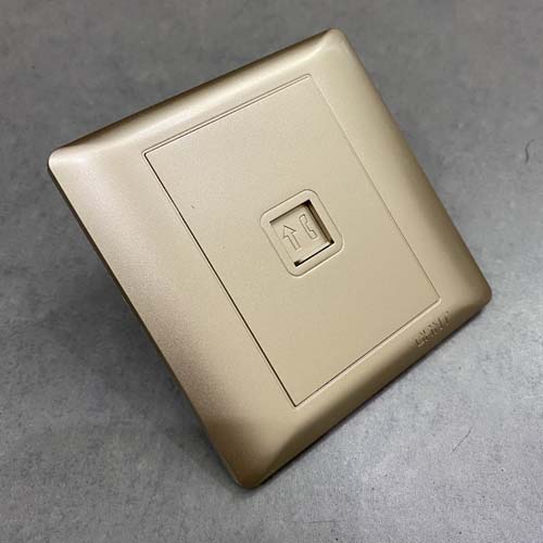 Bộ ổ cắm điện thoại đơn màu vàng